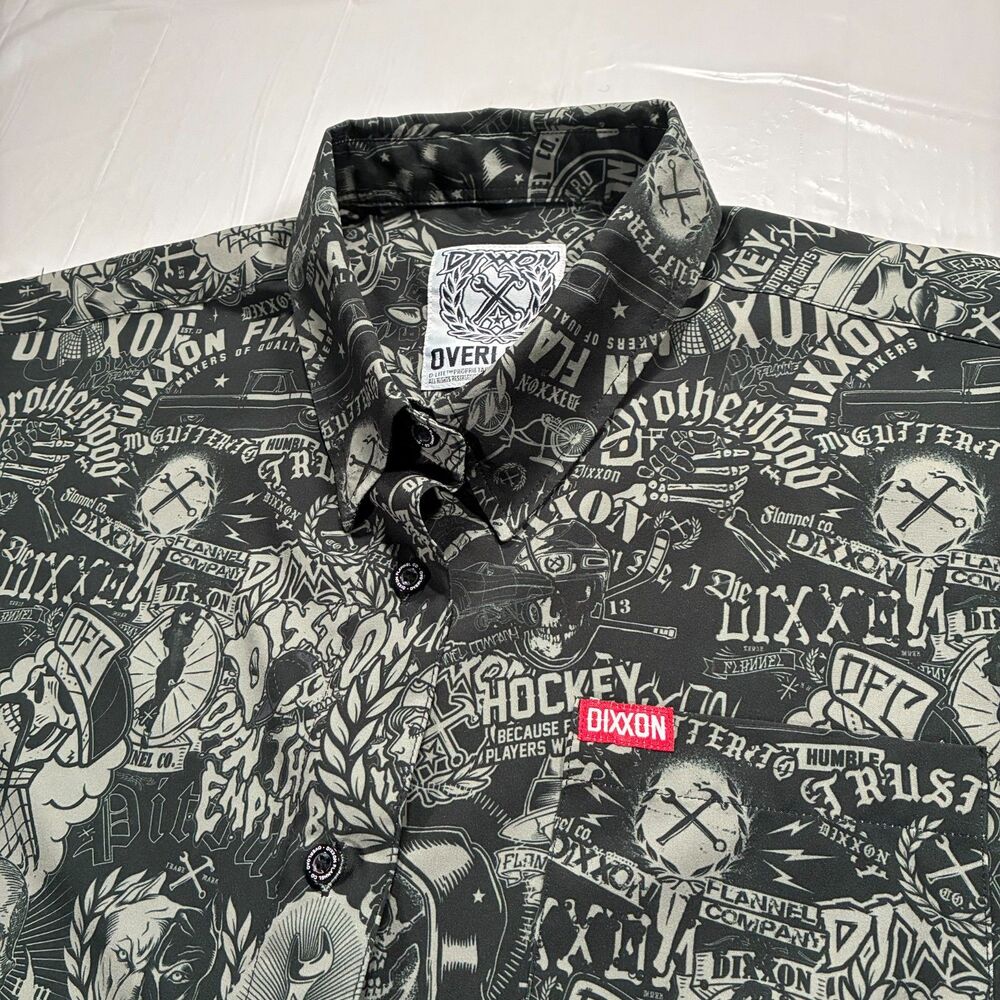 Dixxon Womens OVERLOAD Short Sleeve Button Up Shirt Size 2XL Party